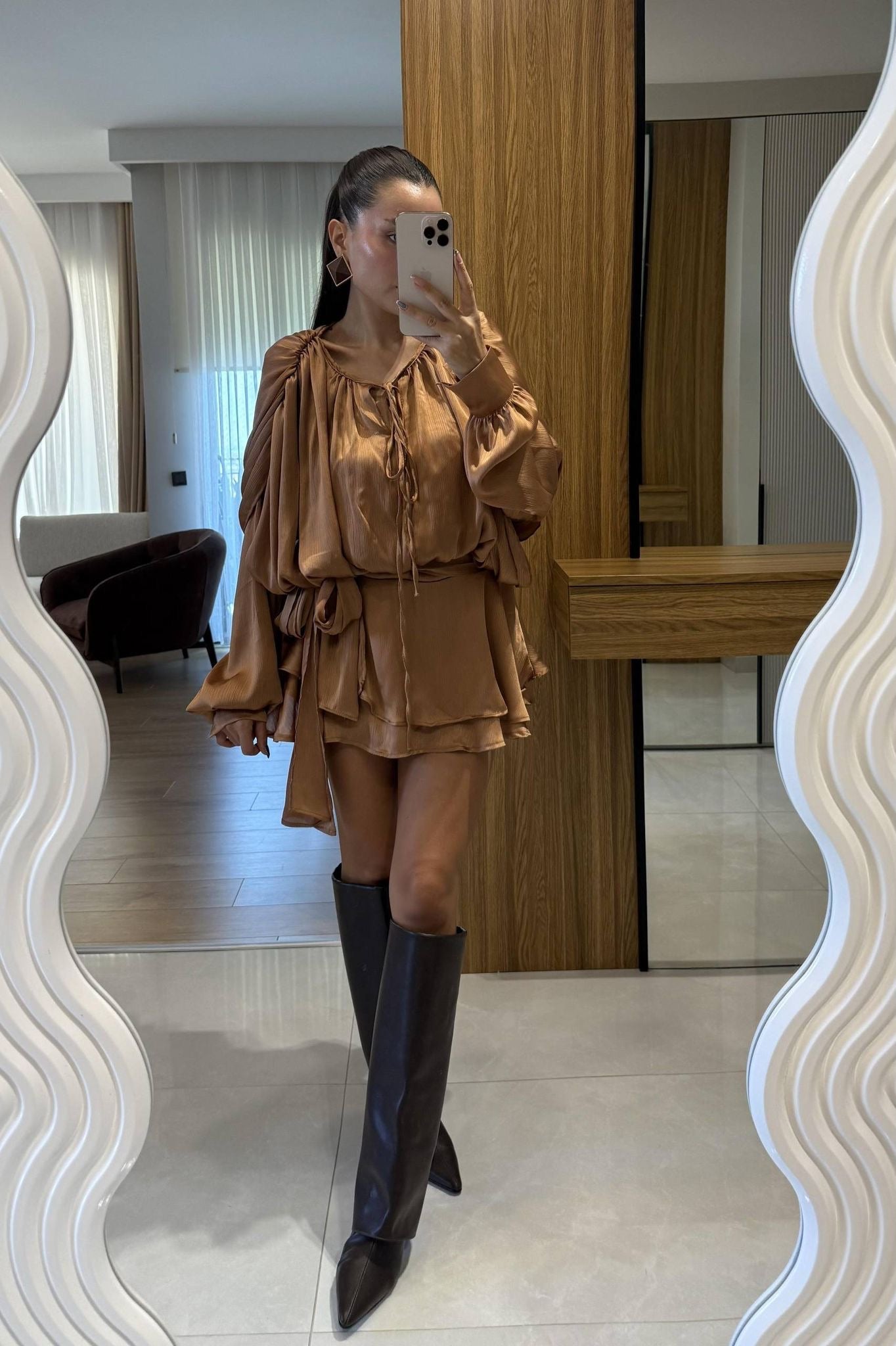 Choco Satin Dress