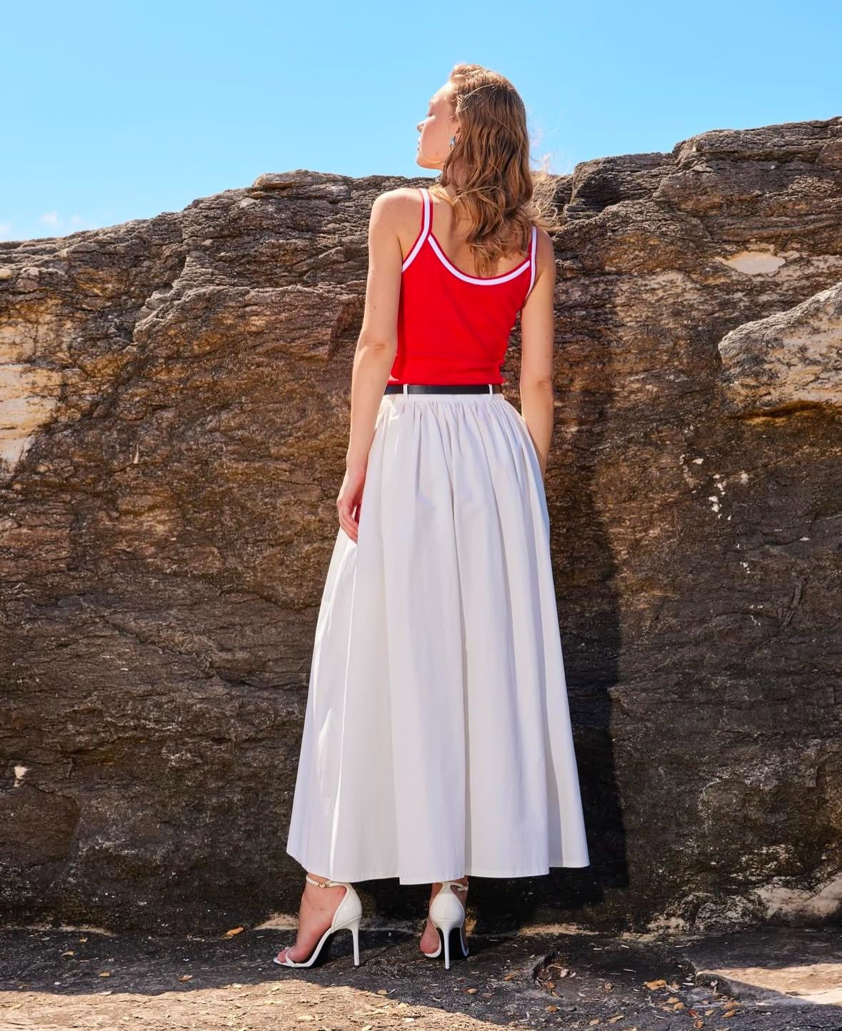 Cotton Belted Skirt