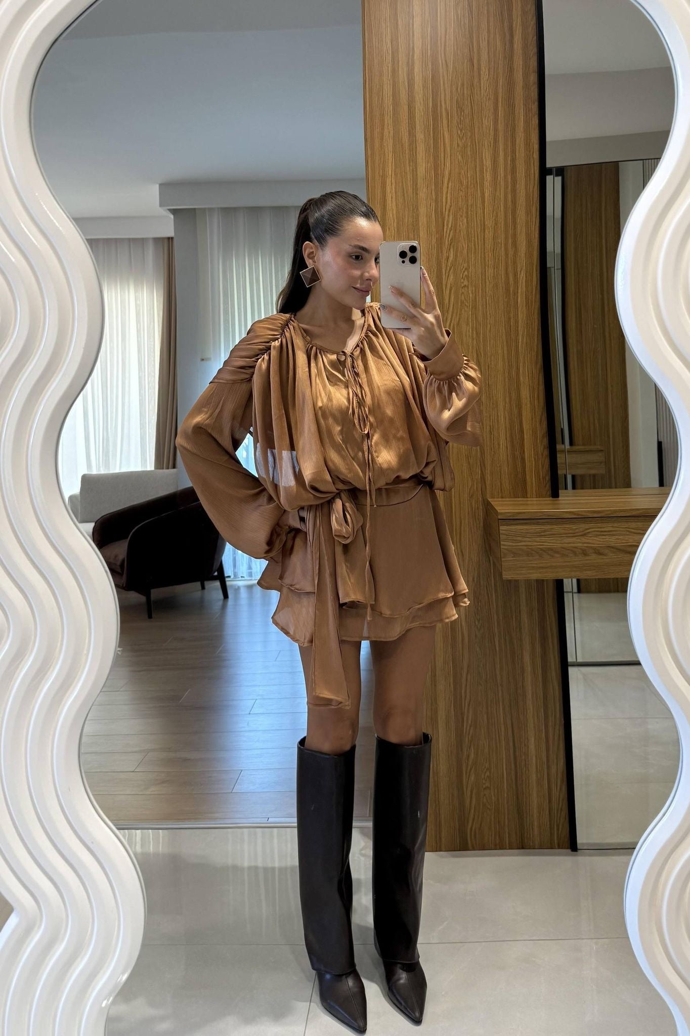 Choco Satin Dress