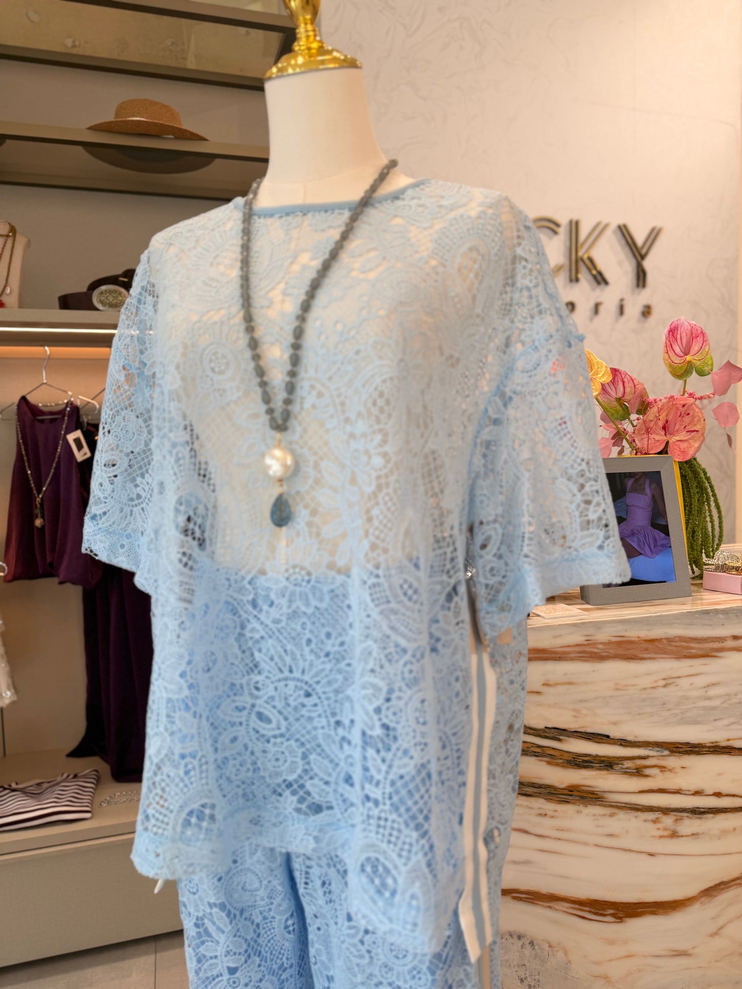 Sky blue top