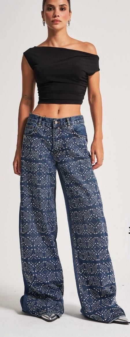 Beaded Drop Jeans