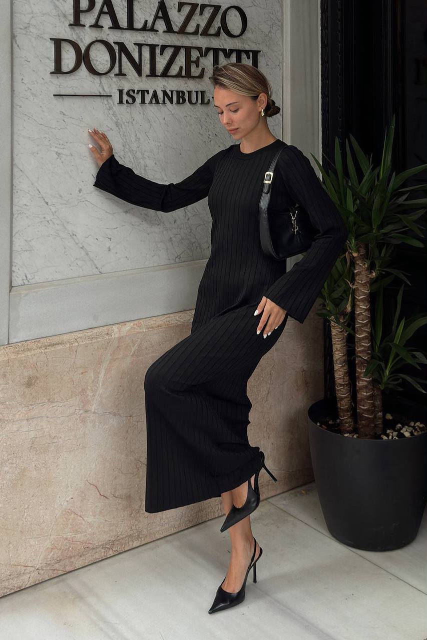 Black Ribbed Dress