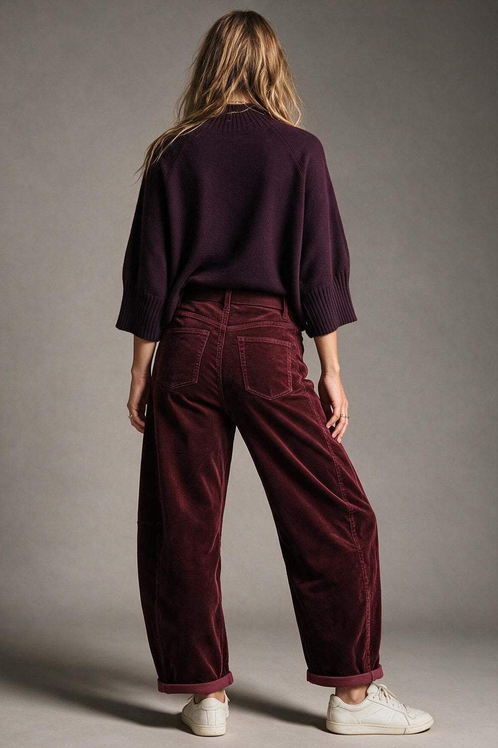 Corduroy barrel pants