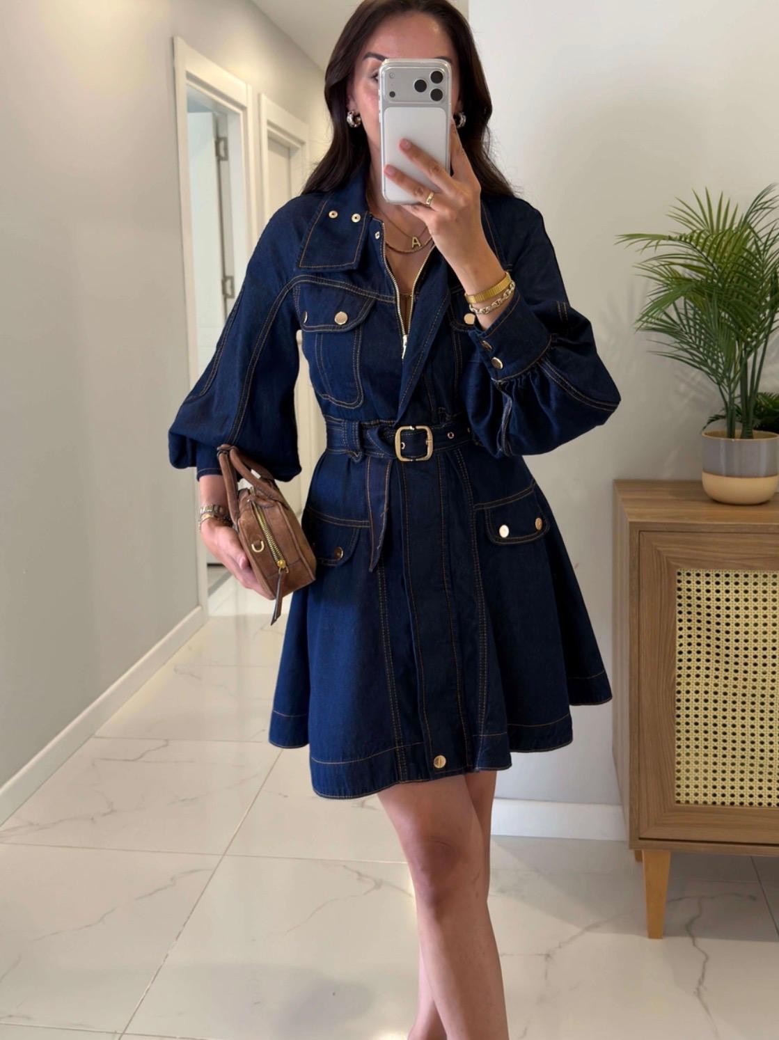 Utility denim dress