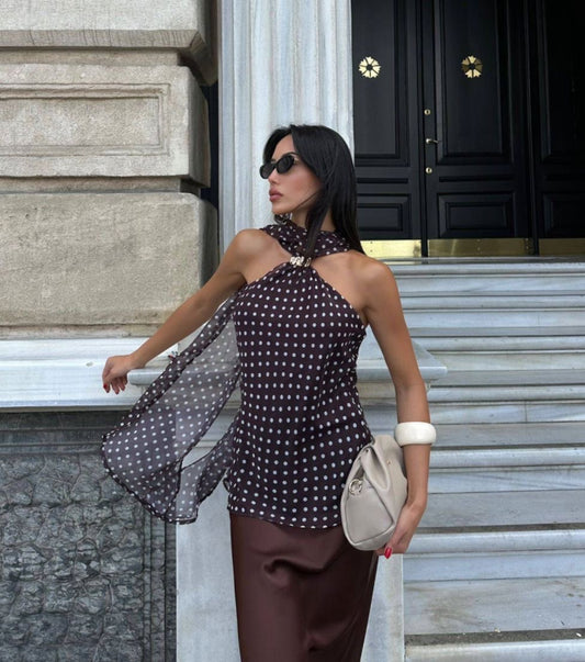 White Polka Dots Top