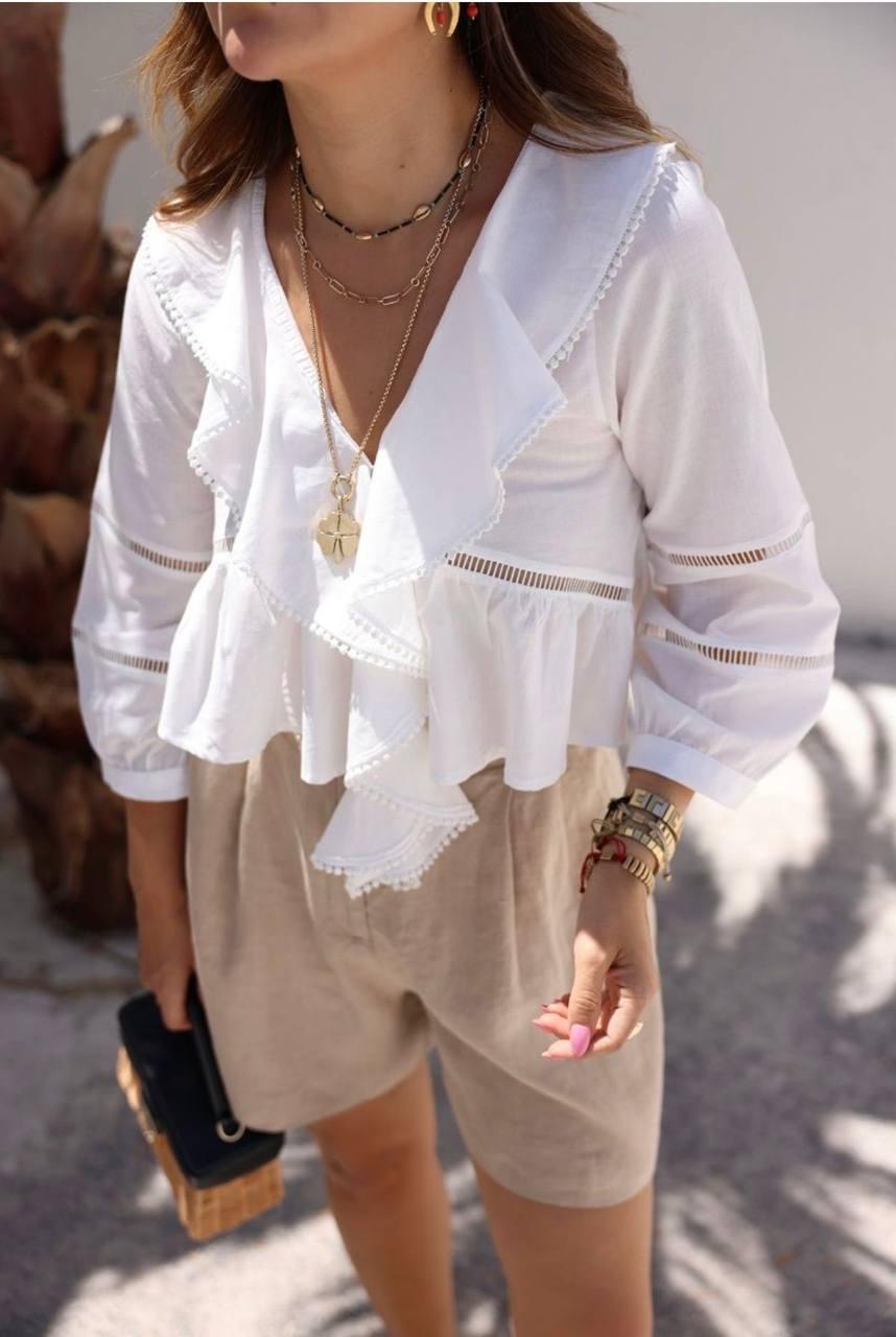 White Ruffles Blouse