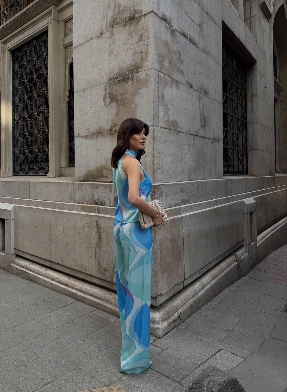 Abstract blue pants