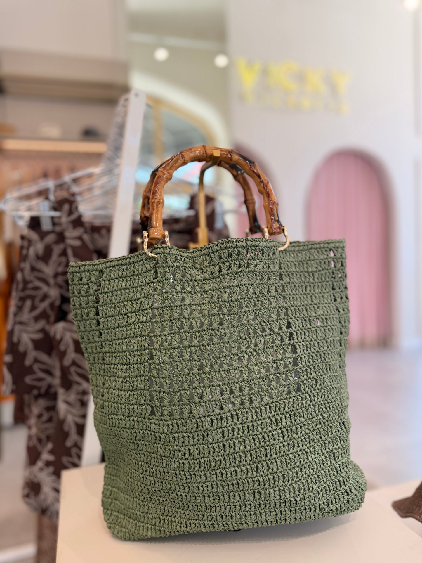 Bamboo Woven Tote