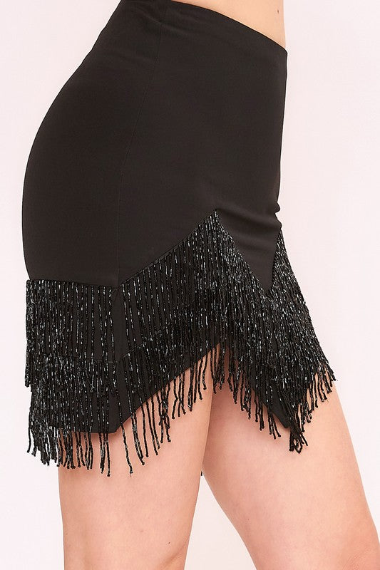 Fringes Mini Skirt