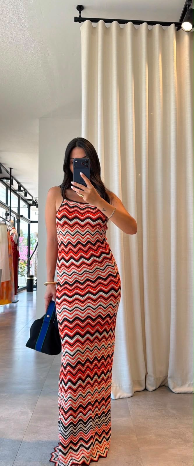 Wave knit dress