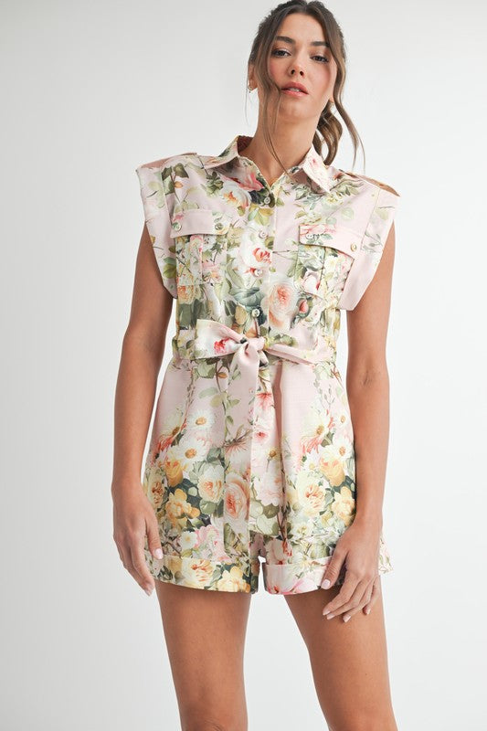 Pink Floral Romper