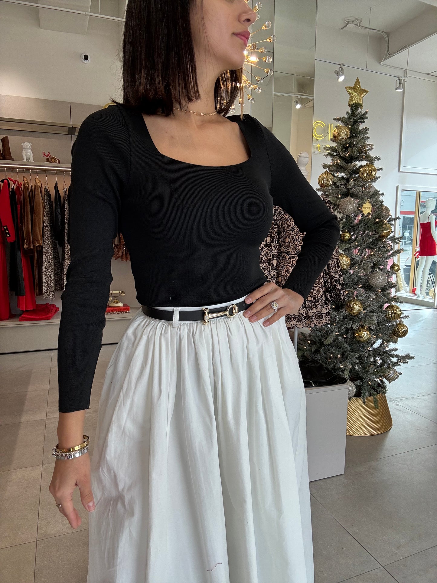 Cotton Belted Skirt