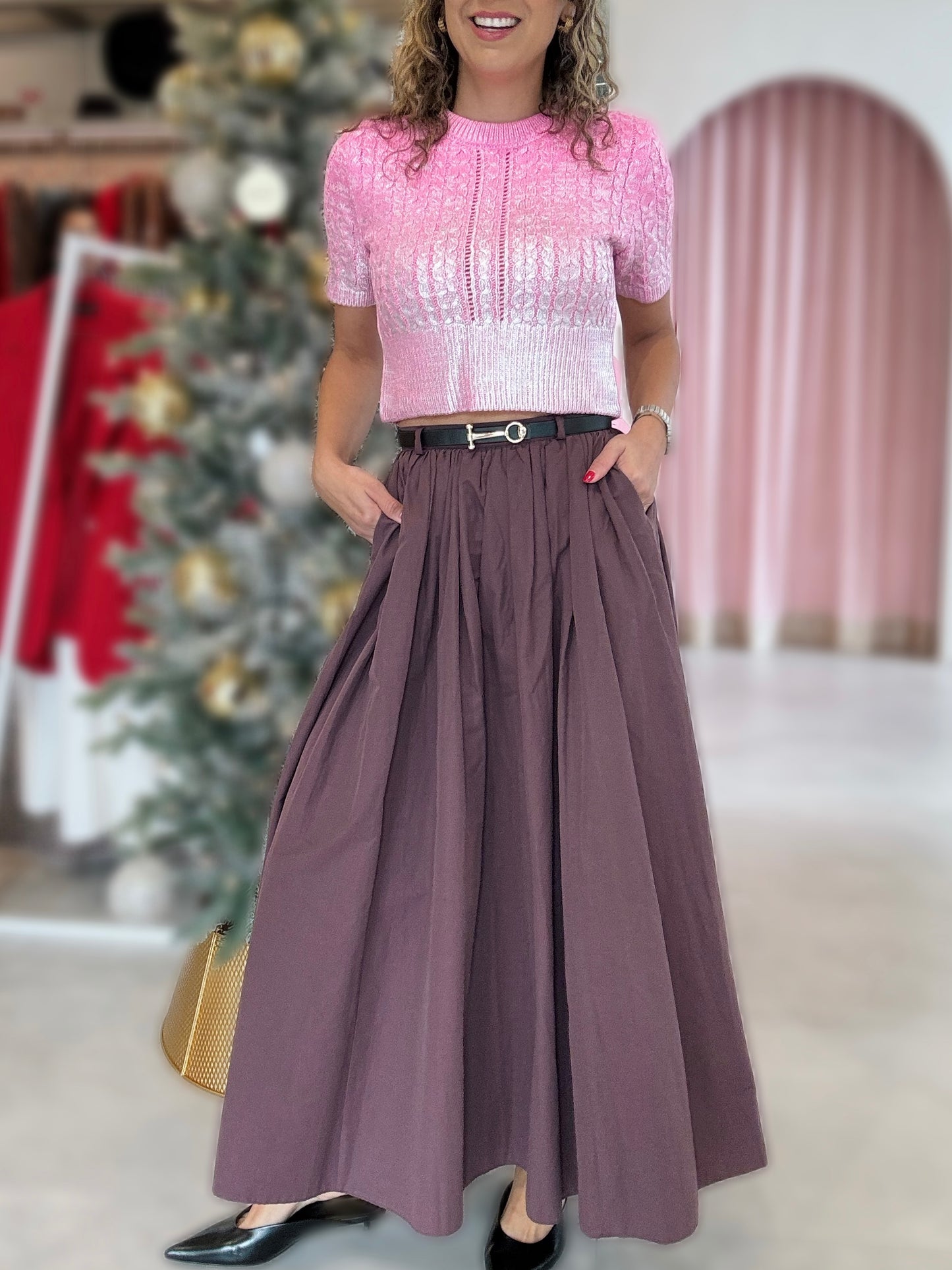 Cotton Belted Skirt