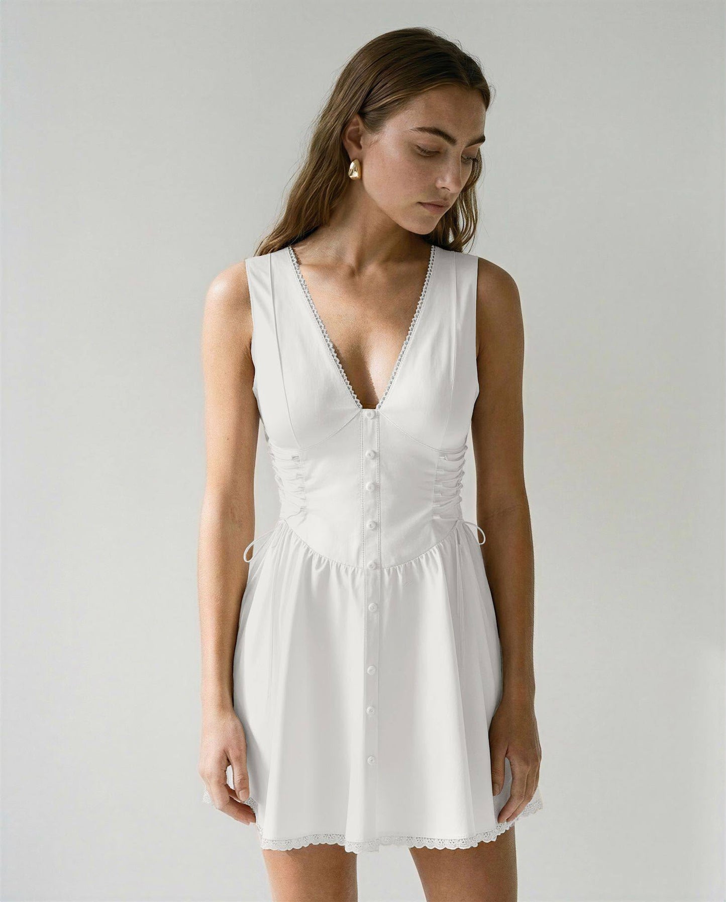 V neck dress