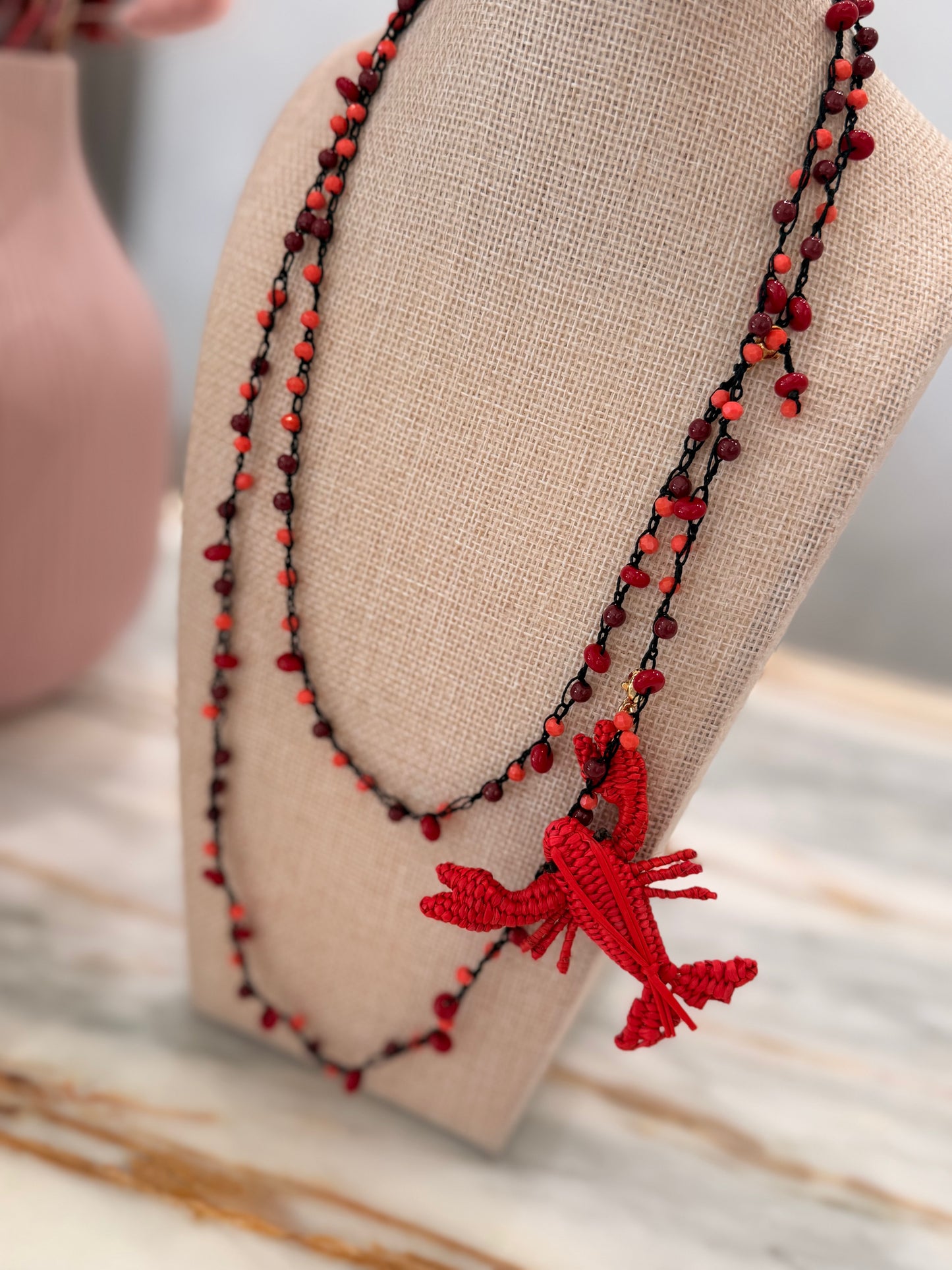 Long woven necklaces