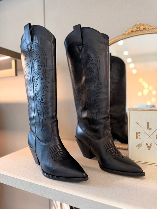 Western Black Boots