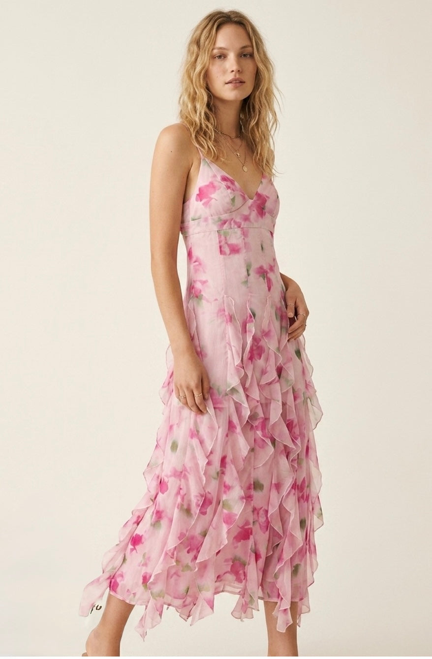 Floral Dress M / Blue