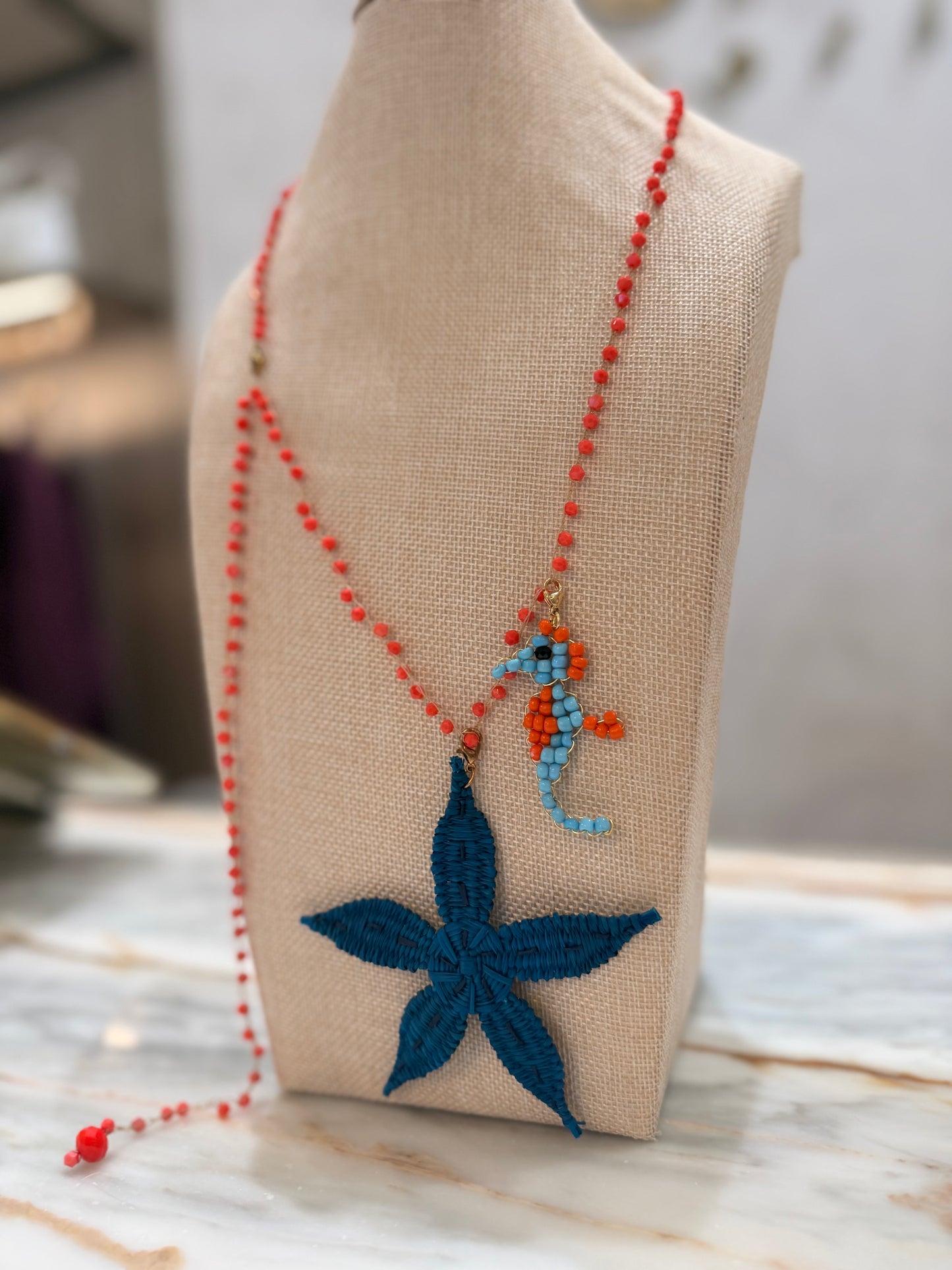 Long woven necklaces