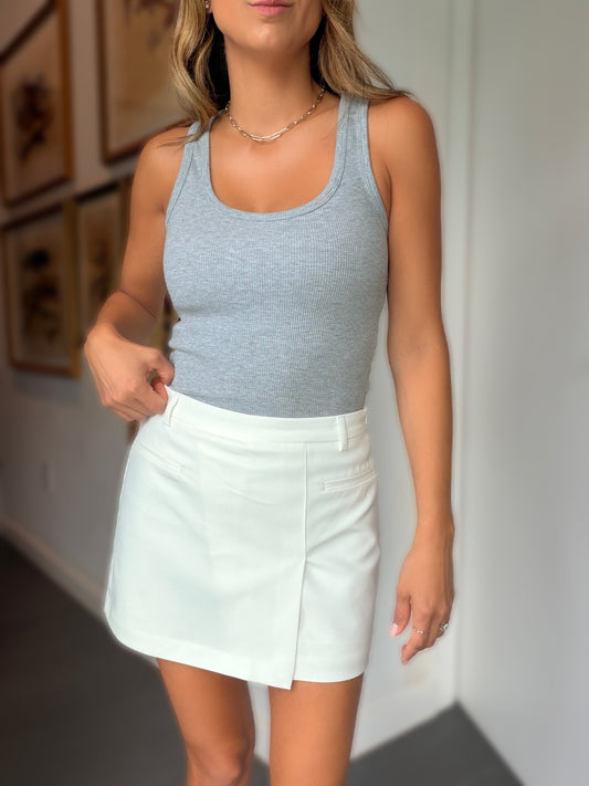 White mini skort