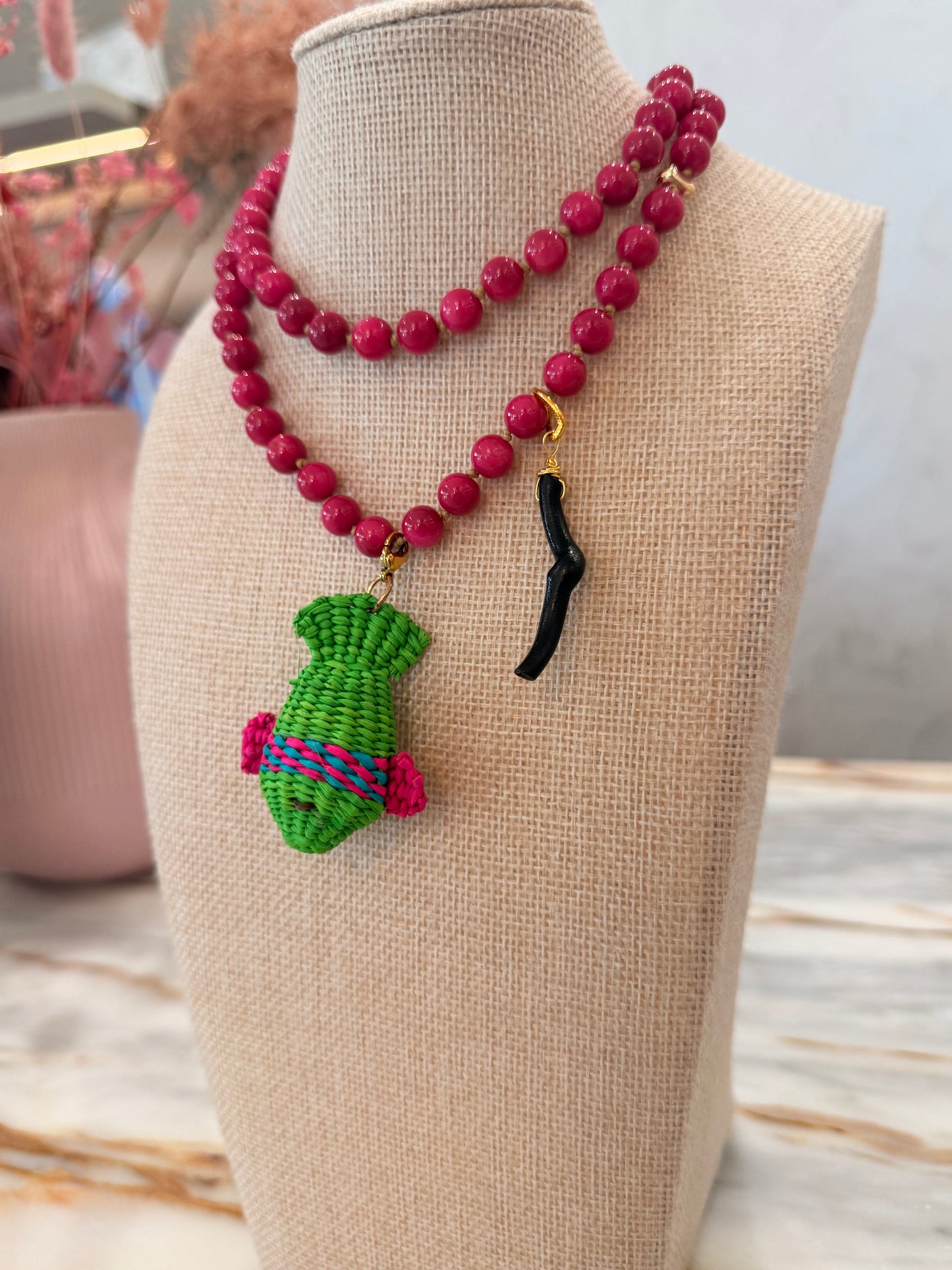 Short woven necklaces