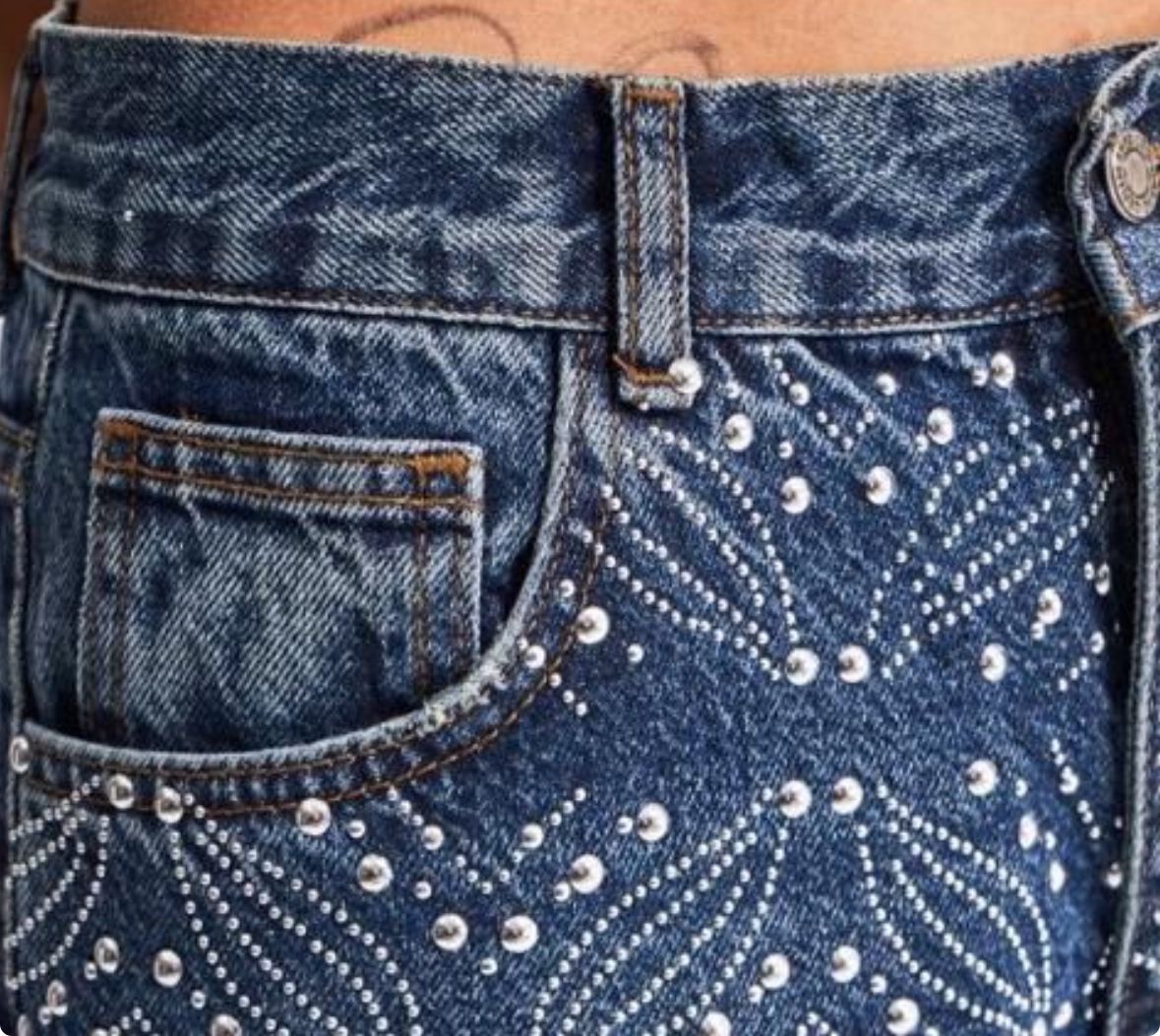 Beaded Drop Jeans