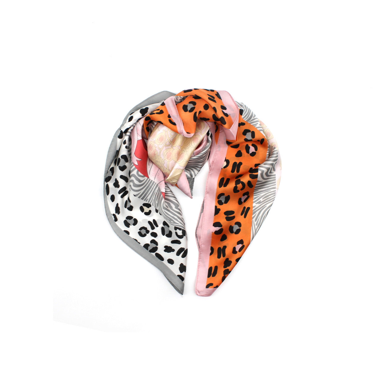 Leopard satin scarf