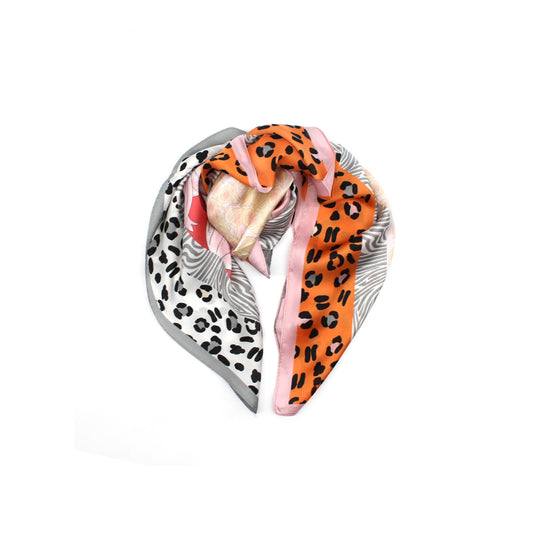 Leopard satin scarf