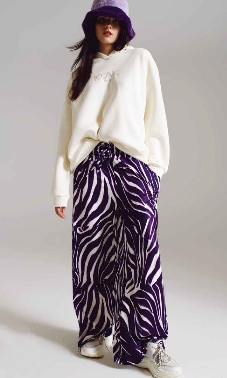 Purple zebra pants