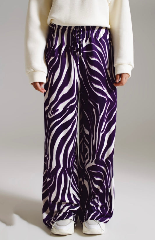 Purple zebra pants