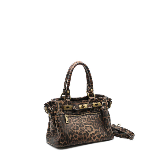 Leather leopard purse