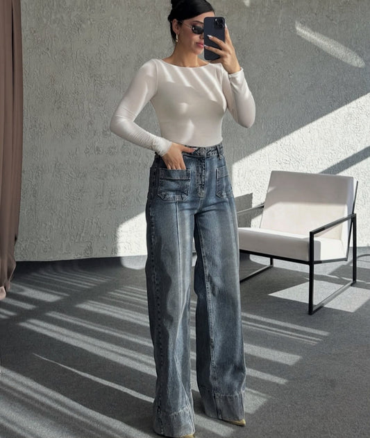Washed Out Pockets Jeans