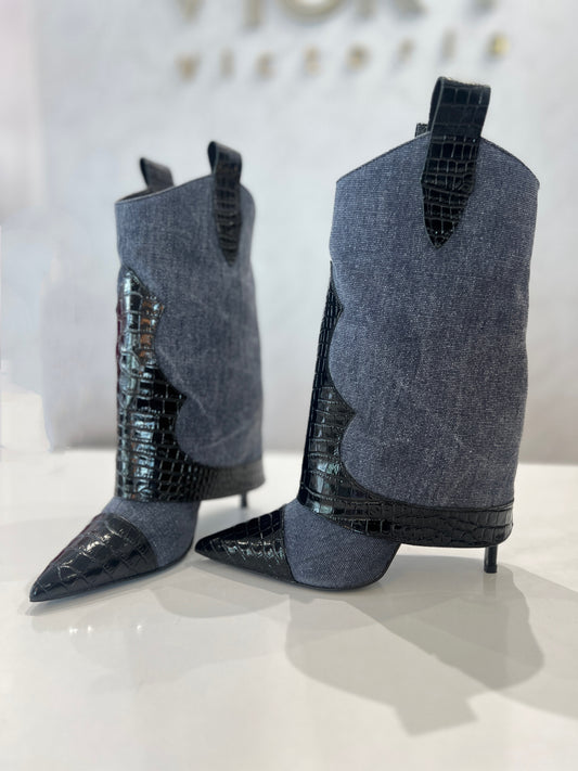 Denim Italian Boots